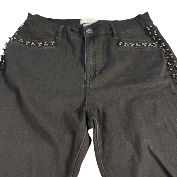 Pistola Black Charlie Cropped Studded Jeans Size 29 Punk Rock Embellished Goth - Picture 1 of 16